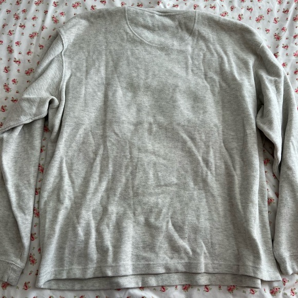 grey green stipe grandpa sweater - Picture 4 of 4